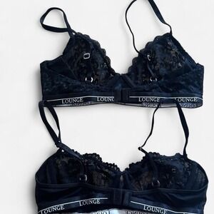 Lounge Women's Black lace sexy Bra 2 PC 34c  NWOT